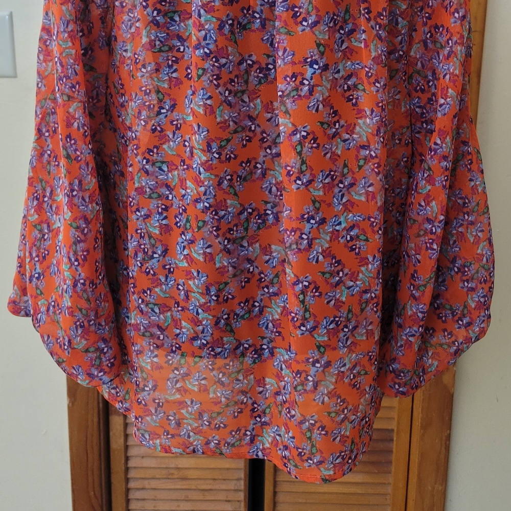 NWOT Old Navy Floral Open Cardigan Blouse Size Large - Picture 6 of 13